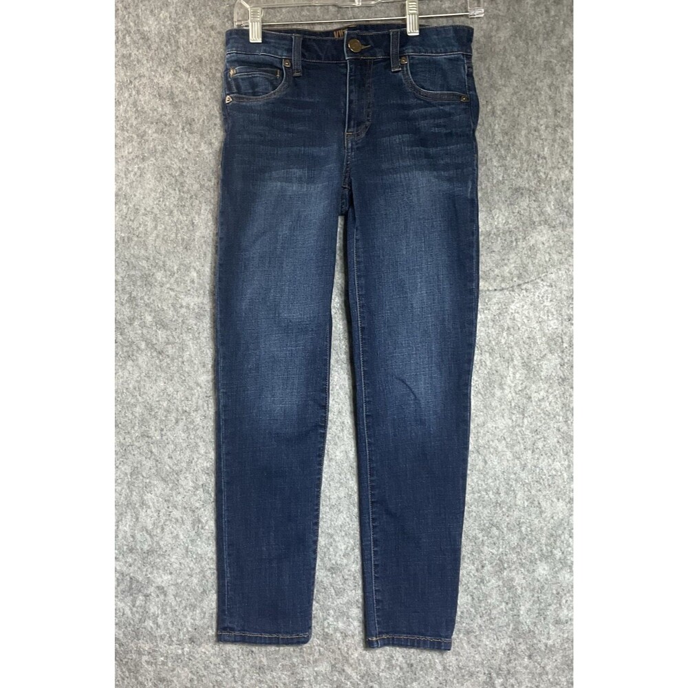 Kut from the Kloth Jeans Womens 0 Blue Pockets Stretch Katy Ankle Straight 26x25